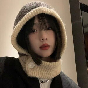 バラクラバ レディース 男女兼用 秋冬 保温 防寒 耳当て ネックウォーマー一体型 ヘルメット対応 ニット帽 自転車 サイクリング スキー スノーボード アウトドア 通勤 シンプル 高級感 切り