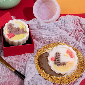 製菓モールド シリコン 型 DIY 自宅用 お菓子作り 氷皮月餅 アイススキン月餅 緑豆? 菓子 スイーツ 伝統柄 ユニークデザイン 文化遺産モチーフ 手作り 和菓子