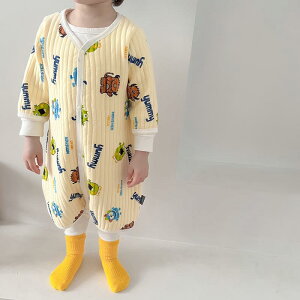 スリーパー ベビー キッズ 子供用 冬用 あったか 保温 中綿入り キルティング 寝冷え防止 前開き 純綿 コットン 半袖 七分袖 かわいい キャラクター パジャマ 寝間着