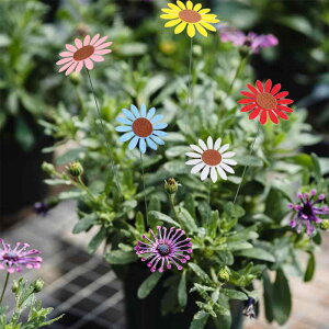 ガーデンピック 向日葵 ひまわり おしゃれ かわいい 北欧風 鉢植え飾り 屋外 室内 インテリア オブジェ 庭 ベランダ オーナメント 5個セット 不織布製(x2)