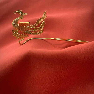 髪飾り レディース シルバー925 金メッキ 立体彫刻 鳳凰 かんざし 簪 ハンドメイド 手作り 古風 中華風 結婚式 婚礼 和装 披露宴 振袖 成人式 卒業式 浴衣 着物 漢服 ドレス パーティー イベン