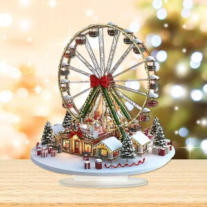 置物 クリスマス 観覧車 アクリル製 おしゃれ プリント 欧風 幾何学模様 インテリア 室内装飾 飾り オブジェ 玄関 リビング デスク パーティー イベント ギフト プレゼント(x2)