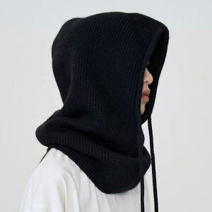 帽子 男女兼用 カップル 防寒 保温 ネックウォーマー一体型 耳当て付き バラクラバ ニット帽 目出し帽 フェイスマスク アクリル 韓国ファッション おしゃれ 自転車 バイク アウトドア 秋冬