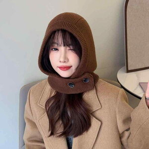 ニット帽 レディース 保温 防寒 防風 通気性 シームレス バラクラバ ネックウォーマー フード一体型 韓国風 無地 秋冬 スポーツ アウトドア カジュアル 女性用