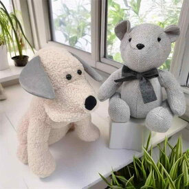 ドアストッパー キッズ 布製 手作り かわいい ふわふわ アニマルぬいぐるみ 犬 くま 置物 おしゃれ インテリア雑貨 オブジェ 玄関 リビング 室内 飾り ギフト プレゼント(x2)