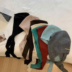 ニット帽 レディース バラクラバ 目出し帽 ネックウォーマー一体型 スヌード 防寒 防風 保温 暖かい サイクリング 自転車 バイク 通勤通学 無地 ソリッドカラー アクリル 秋冬