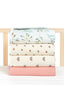 ベビーおくるみ 新生児 乳児 綿100% コットン 竹繊維 接触冷感 ハニカムメッシュ クレープ生地 パイナップル柄 花柄 無地 ハート柄 レインボー柄 オールシーズン 出産祝い 退院 寝具 冷房対策