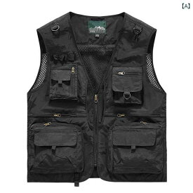 ベスト メンズ 男性用 多機能 薄手 春夏 中高年 大きいサイズ ゆったり カジュアル アウトドア フィッシング 釣り パパ ジレ