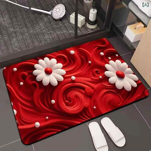 バスマット 吸水 速乾 滑り止め 3D 立体 花柄 珪藻土 足拭きマット 家庭用 バスルーム トイレ 玄関 フロアマット おしゃれ 北欧風 スクエア