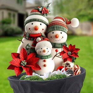 ガーデンオーナメント 屋外用 アクリル製 雪だるま クリスマス ホリデー 冬 庭 庭園 ガーデンピック 飾り かわいい ワンダーランド デコレーション