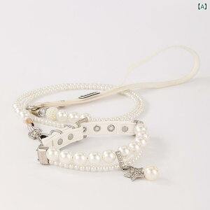 首輪 カラー リード ペット用品 おしゃれ 合成皮革製 オールシーズン対応 小型犬 中型犬 猫用 ネックレス ペンダント チャーム付き ホワイト ピンク アクセサリー