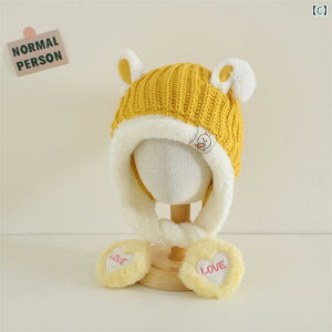 ニット帽 ベビー キッズ 男の子 女の子 秋冬 耳あて付き 首まであったか 防寒 防風 厚手 保温 うさぎデザイン ふわふわ フリース ぬいぐるみ素材 かわいいカラー