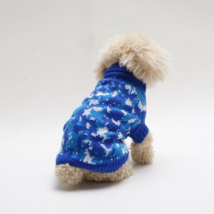 ペット用 犬服 猫服 ニットセーター 防寒 迷彩柄 アクリル製 暖かい おしゃれな ブリティッシュスタイル ドッグウェア キャットウェア ブルー カーキ ローズピンク 小型犬 中型犬 子犬