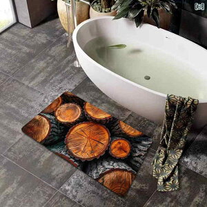 珪藻土マット 吸水 速乾 滑り止め 防汚 北欧 レトロ ビンテージ 木目調 3Dプリント 浴室 キッチン 玄関 ドアマット バスマット 洗面所 台所 フロアマット 正方形 ストライプ 幾何学柄 厚手 洗