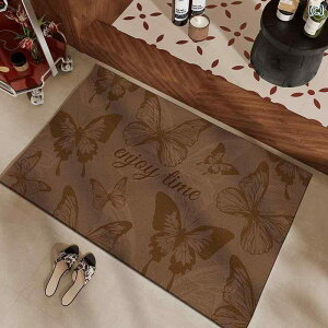 バスマット 珪藻土 吸水速乾 滑り止め 蝶々柄 赤色 高級感 足ふきマット 浴室 洗面所 トイレ 玄関 フロアマット スクエア プリント
