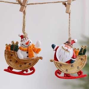 クリスマス飾り クリスマスツリー オーナメント 樹脂製 置物 オブジェ 雪だるま サンタクロース かわいい おしゃれ ヨーロピアン インテリア プレゼント プチギフト