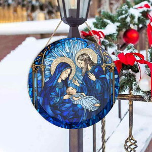 ドアプレート 木製 ツゲ材 円形 表札 サイン おしゃれ モダン シンプル 工芸品 ウォールデコ インテリア 玄関 リビング 部屋 デコレーションプレート(x2)