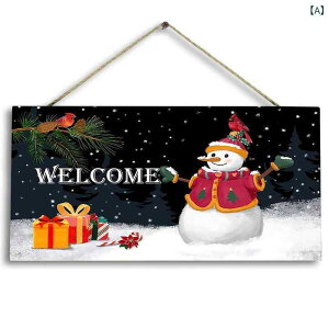 クリスマス飾り 木製 ドアプレート 長方形 モダン 黄楊木製 おしゃれ サインボード ウェルカムボード 壁掛け 玄関 リビング 室内装飾 インテリア オーナメント(x2)