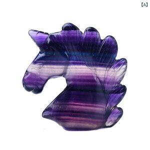 置物 かわいい おしゃれ ユニコーン オブジェ 天然フローライト 水晶 カラフル 原石 研磨 リビング オフィス 卓上 インテリア 装飾品 癒し 動物モチーフ