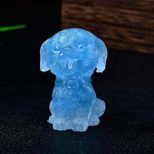 置物 天然石 パワーストーン さざれ石 レジン製 かわいい 子犬 モチーフ デスク オブジェ オフィス リビング 書斎 卓上 インテリア 飾り