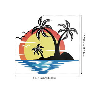 ウォールデコレーション 金属製 抽象デザイン 太陽 日の出 夕焼け カモメ モチーフ リビング キッチン バスルーム 室内 屋外対応 壁掛け飾り