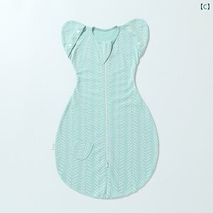 睡袋 ベビー 新生児 両腕フリー 安眠 オーガニックコットン 薄手 軽量 びっくり防止 繭型 おくるみ スワドル オールシーズン 四季兼用