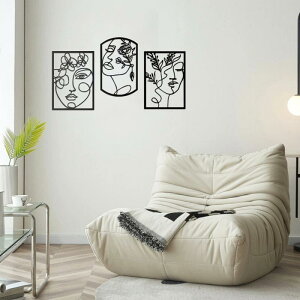 壁飾り 金属製工芸品 モダンアートパネル 人物抽象画 壁掛け ウォールデコレーション リビング 寝室 玄関 ダイニング ソファ背後用 ブラック インテリア 新築祝い おしゃれ