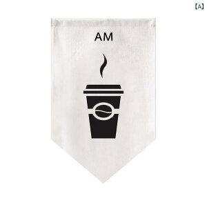 のれん カフェ 店舗用 目隠し 間仕切り 遮光 厨房 レジカウンター バーカウンター 三角旗 デザイン 北欧スタイル 玄関 飲食店用 吊り下げ布 ポリエステル製(x2)