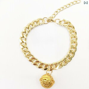 首輪 ペット 犬 猫用 小型犬 中型犬 テディ フレンチブルドッグ ゴールド シルバー チェーン ヒップホップスタイル 鈴付き おしゃれ 仮装 金属製