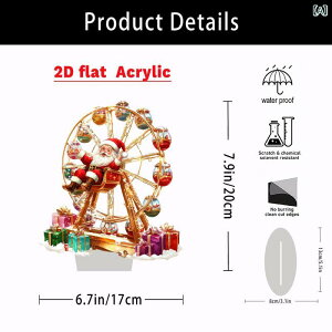 置物 クリスマス サンタクロース 観覧車 エルフ オブジェ フィギュア 防水 耐摩耗 アクリル製 アメリカンカントリー風 デスク カウンター 装飾 インテリア 飾り