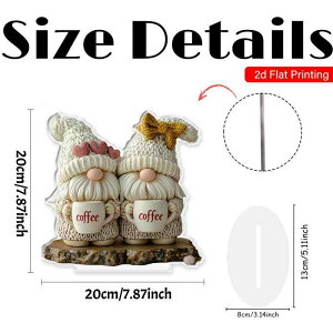 置物 かわいい カートゥーン ノーム コーヒーカップモチーフ 玄関 リビング 卓上 アクリル オブジェ クリスマス 癒し インテリア プレゼント ギフト