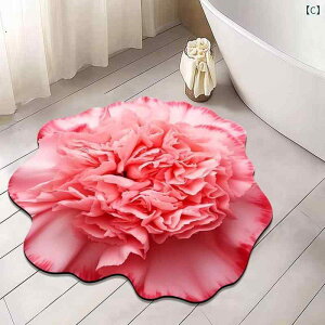 バスマット 速乾 吸水 滑り止め付き 珪藻土風 変形デザイン 花柄 フラワー 3D ポリエステル 洗面所 浴室 トイレ 玄関 フロアマット 足拭きマット モダン おしゃれ