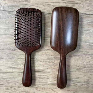 ブラシ 黒檀 天然無垢材 高級感 大判パドルブラシ 丸柄 頭皮マッサージ スカルプケア 血行促進 静電気防止 メンズ レディース ユニセックス 家庭用 普段使い リラックス