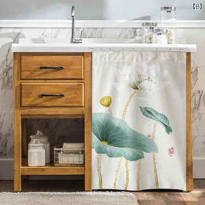 目隠しカーテン 洗濯機カバー 棚 キャビネット 収納 防水 遮光 断熱 防塵 貼るだけ 穴あけ不要 粘着式レール 間仕切り ベルベット調 花柄 おしゃれ(x2)