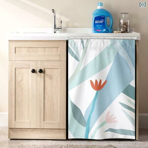 のれん 防水 防塵 遮光 目隠し ドラム式洗濯機カバー 収納棚 シューズラック 洗面台 室内 玄関 浴室 バルコニー おしゃれ モダン シンプル 北欧アート柄 フランネル ポリエステル素材(x2)