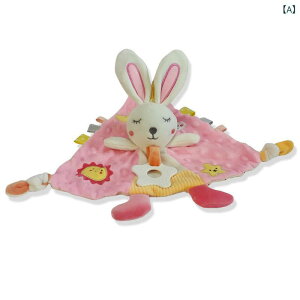 ぬいぐるみ ベビー 赤ちゃん 寝かしつけ 睡眠補助 抱き人形 安心タオル セキュリティブランケット ハンドパペット よだれかけ スタイ 多機能 アニマル ふわふわ やわらか ショートパイル