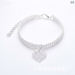 ペット 首輪 グラデーションカラー マイクロセッティング クリスタル ジルコニア カラフルな小さなハート 猫 犬用 おしゃれ かわいい アクセサリー 銅製(x2)