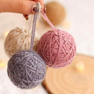 クリスマスオーナメント 5cm 毛糸玉ボール 6個セット クリスマスツリー飾り リース ドアハンギング DIY 撮影小道具 おしゃれ ポリエステル製 北欧風