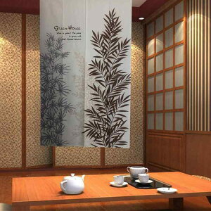 のれん 和風 布製 デジタルプリント 目隠し 間仕切り 壁飾り 半遮光 一枚 ポリエステル ホワイト 幅85 丈150 玄関 リビング ダイニング 子供部屋 カフェ 店舗用 おしゃれ(x2)