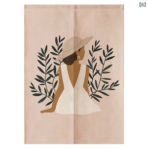 のれん 目隠し 間仕切り 北欧風 モランディカラー 花柄デザイン 布製 ポリエステル 綿混 半のれん カフェカーテン キッチン 寝室 トイレ リビング 書斎 ダイニング 部屋 おしゃれ(x2)