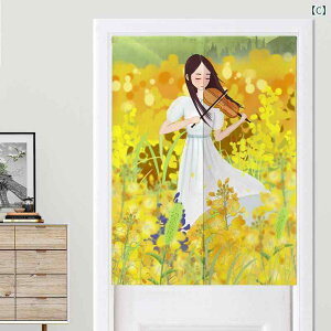 のれん 清潔感 爽やか カントリー調 ポリエステル 間仕切り 目隠し 装飾 ドアカーテン キッチン リビング 寝室 玄関 浴室 洗面所 子供部屋 風水(x2)