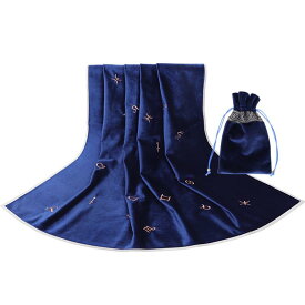 タロットクロス 刺繡 星座柄 占い 占術専用 テーブルクロス 厚手 ベロア 80cm 正方形 大判 神秘的 儀式用 選べるカラー