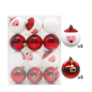 �N���X�}�X�I�[�i�����g ����ɂ��� �y�� �v���X�`�b�N�� �N���X�}�X�c���[ �{�[�� 12�Z�b�g 6cm ��`�� �n���h�y�C���g �d�C���b�L ���� �� �� �z���C�g ���b�h ����t�� �f�R���[�V����