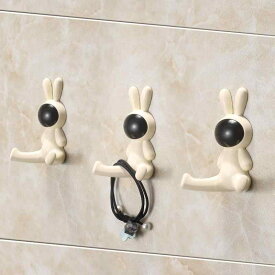 ウォールフック うさぎ ラビット かわいい おしゃれ ネジ止め 壁掛け 陶器製 収納 玄関 クローゼット リビング 子供部屋 洗面所 ハンガーフック コートハンガー 帽子掛け タオル掛け インテリア雑貨