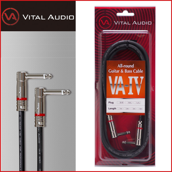 VITAL AUDIO バイタルオーディオ VAIV-3.0m L VA4 -All-round 即納 Guitar 2P Bass ギター Cable- P2 【送料関税無料】 L型 ベース兼用ケーブル 3メートル2P