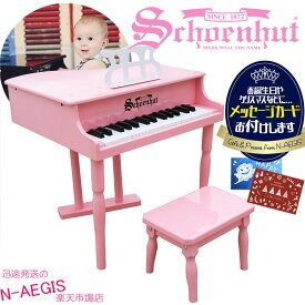 【メッセージカードをプレゼント！】シェーンハット 30鍵盤 ミニグランドピアノ 椅子付 ピンク 30-Key Pink Classic Baby Grand Piano and Bench 309P Schoenhutトイピアノ クリスマスプレゼント、お誕生日プレゼントに♪ おもちゃ【RCP】