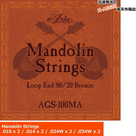 【期間限定、店内商品ポイントUP！】アリア マンドリン弦 Aria Mandolin Strings AGS-100MA×1セット