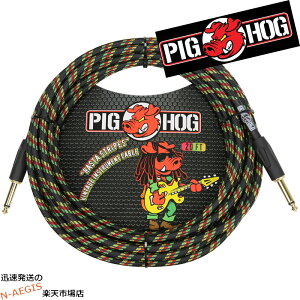 �M�^�[�P�[�u�� �V�[���h 6m �X�g���[�g×�X�g���[�g PIGHOG PCH20RA Rasta Stripes 20ft ���X�^�X�g���C�v Cable 6m S S �s�b�O�z�b�O 202512ss