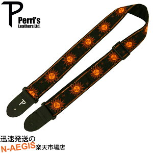 Perri's/ペリーズ ギターストラップ TWS-7008 ジャガード織り 2" SUNS-BLK JACQUARD GUITAR STRAP【P2】