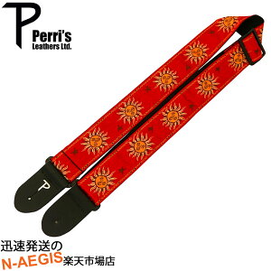 Perri's/y[Y M^[Xgbv TWS-7010 WK[hD 2" SUNS-RED JACQUARD GUITAR STRAPyP2z